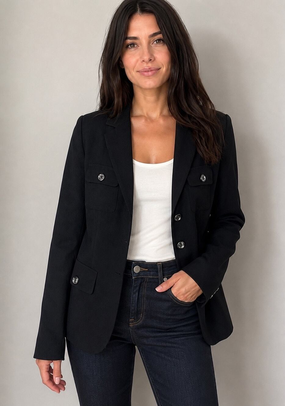 AK Anne Klein Blazer Black Women’s Sz 6 Business Casual Office NEW
